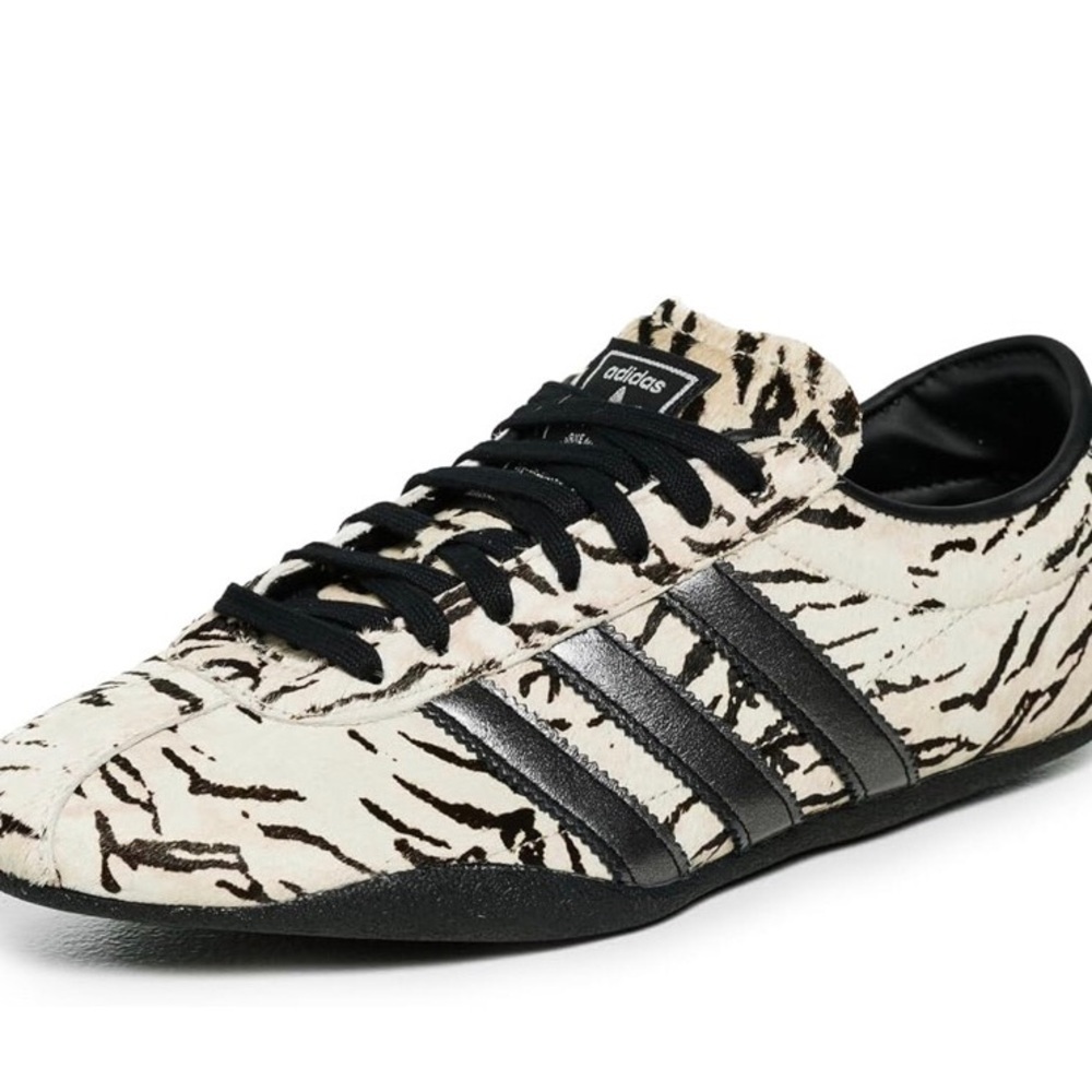 Adidas Tokyo Women’s Zebra-Print Low-Top Sneakers in Cream and Black
